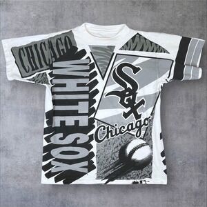 Vintage Chicago White Sox Shirt Adult Large White Black AOP All Over Print 1993